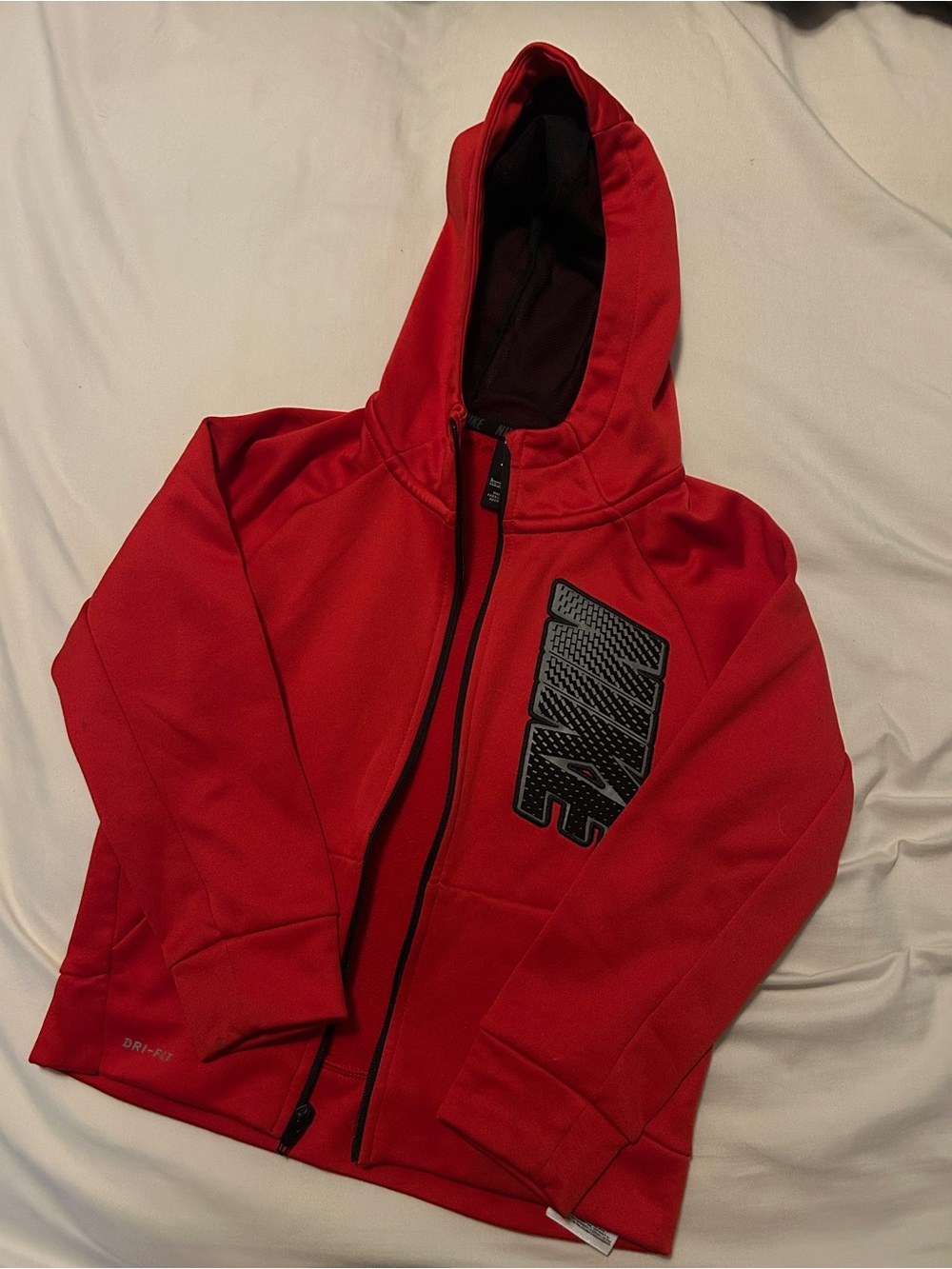 Nike Kids' Red Full-Zip Hooded Dri-Fit Jacket/Sweatshirt 6